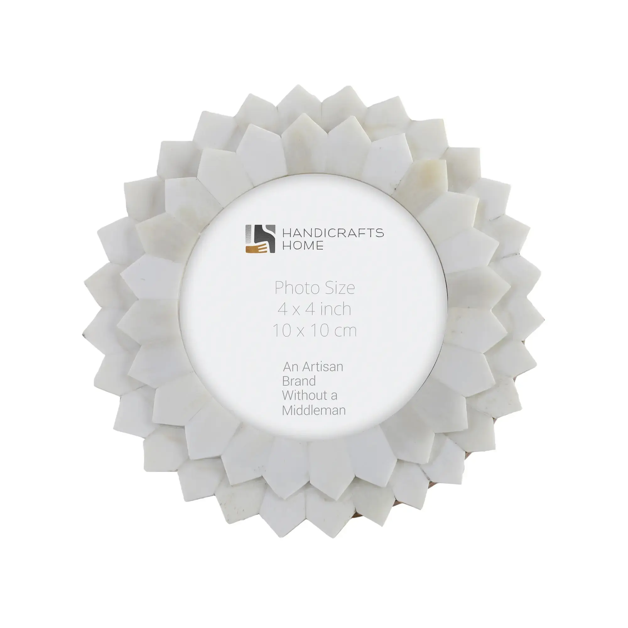 Baby Round Picture Frame Scalloped Radiance Collection - 4" x 4"