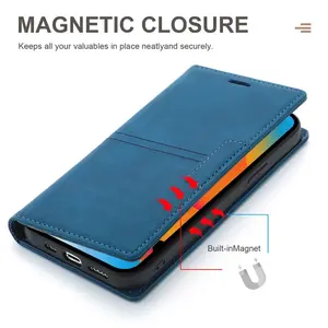 Leather Flip Wallet Case for for iPhone 17 16 15 14 Pro Max 13 11 12 XS Max  Magnetic Cards Holder Phone Cover Protection