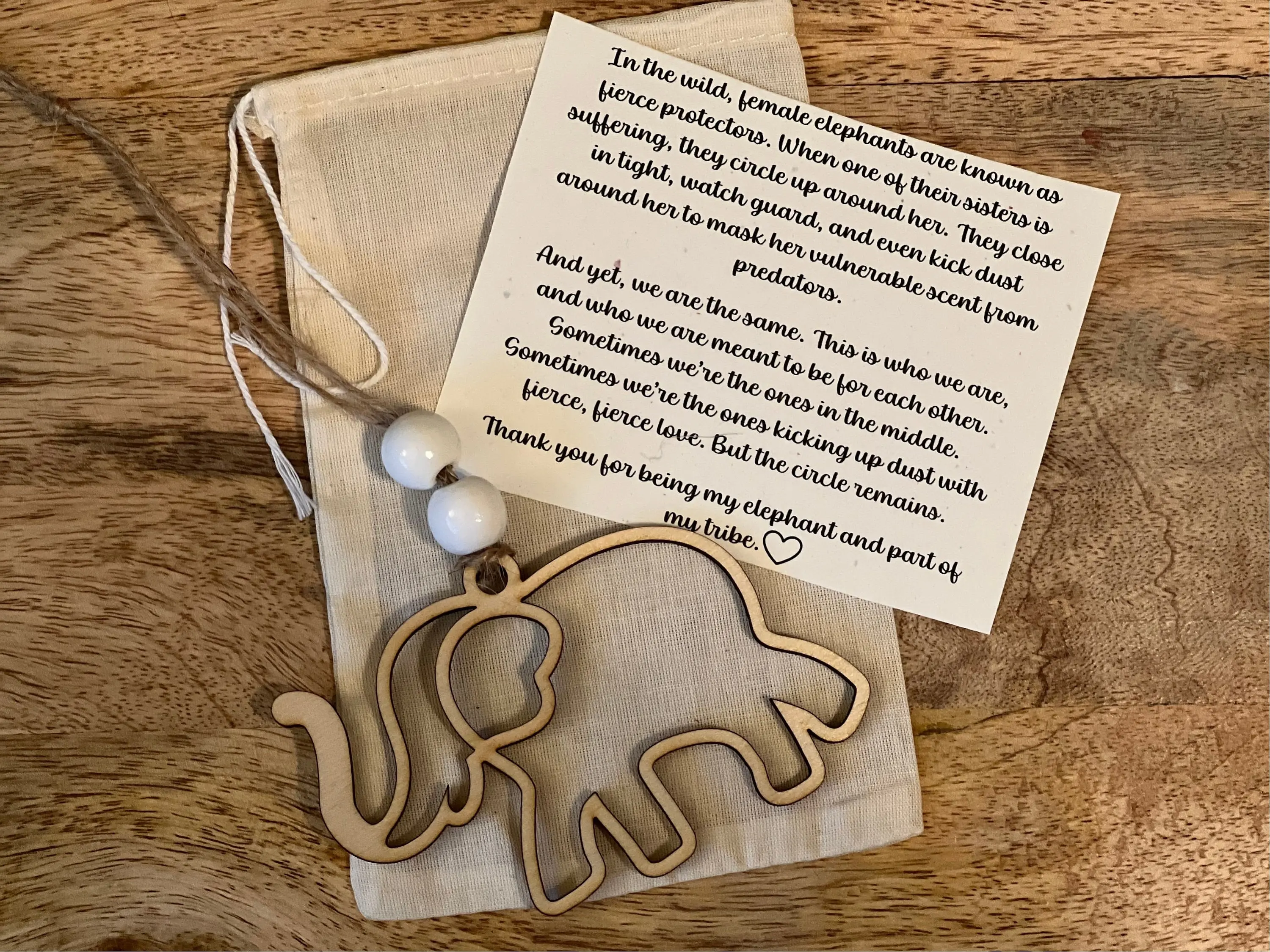 Elephant Christmas Ornament, Sisterhood Ornament, Personalized Gift for Best Friends, Besties Ornament, Friendship Gift, Sister Gift,