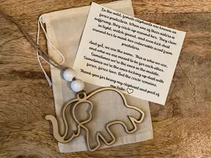 Elephant Christmas Ornament, Sisterhood Ornament, Personalized Gift for Best Friends, Besties Ornament, Friendship Gift, Sister Gift,