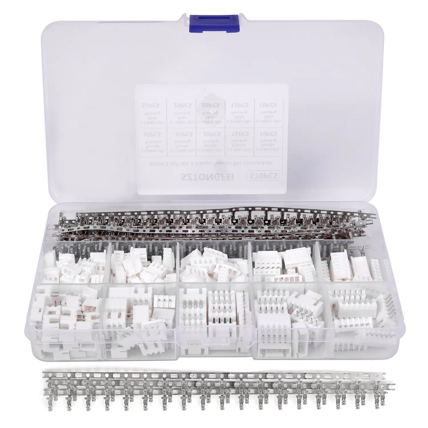 570PCS JST 2.54mm Connector Kit with 2/3/4/5/6 Male and Female Pin Housing Connector Adapter Plug