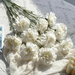 10 Carnations Artificial Flower Bouquet, High-Quality Indoor/outdoor Decor, Wedding, Mother's Day, Valentine's Day, Home, Garden