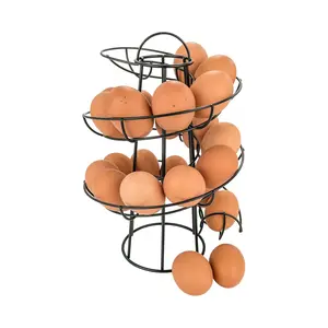 Southern Homewares Egg Skelter Dispenser Rack | Deluxe Steel Modern Spiral Egg Holder | Countertop Egg Storage | Egg Display Holder