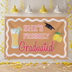 2026 Graduation Lemonade Stand Decorations, She Just Graduated, Fun Backdrops, “Congratulations to the Graduates” Banners, Graduation Party Supplies, Photo Booth Props