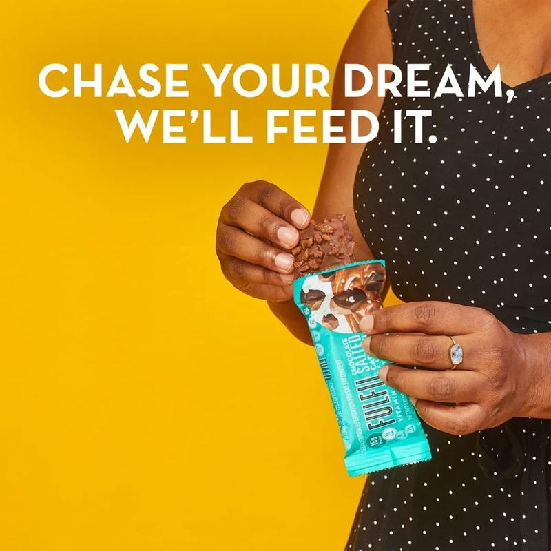 FULFIL Nutrition Vitamin & Protein Nut Bars, Chocolate Salted Caramel Flavor, 4 Count