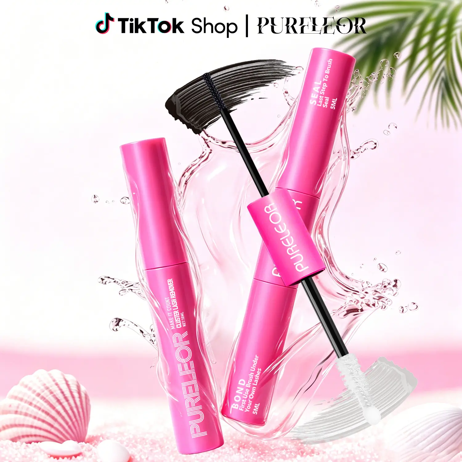 PURELEOR Strong Hold 72 Hours Lash Bond and Seal for Sensitive Eyes with Glue Remover Quick Makeup for DIY Clusters Lashes Extension Removal Suitable