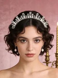Rhinestone Crown Tiaras Hair Band, Queen Headpiece for Wedding Veil, Birthday Party Photo Prop, Elegant Hair Accessory