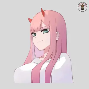 Charm Zero Two Sticker | Gorgeous Anime Girl in Wedding Dress | Romantic Aesthetic Gift