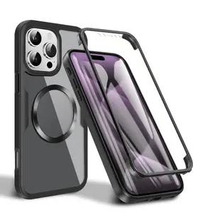 Transparent 360 Degree Protection Dual Layer Shockproof Protective Phone Case Cover, Compatible with iPhone 17 Pro Max 17 17 Pro 16 Pro Max 15 14 13 12 11