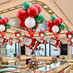 Cute Christmas Balloons, Hot Air Balloon Santa Design, Perfect for Holiday Parties & Decorations, Festive Party Supplies