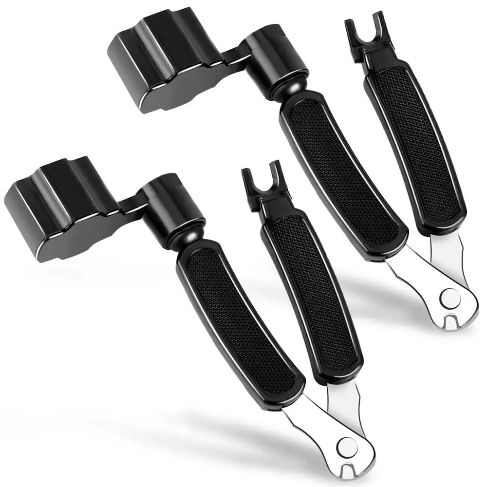 Sleek 3-in-1 Acoustic Guitar Restring Tool – Wind Strings, Cut Strings, Pull Pins in 1 Second, General & Guitar & Bass Accessories with Clean Cuts (Pro Black)