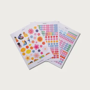 Alabaster A Beautiful Year Sticker Sheet - 3 Pcs 5x7 inches, Sticker Sheets for Journaling and Scrapbooking, Decorative and Cute colorful sticker