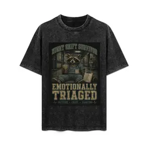 Emotionally Triaged Night Shift Nurse Vintage washed T-Shirt graphic tees y2k cotton oversized fashion Streetwear Casual classic gift top trending