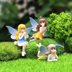 1Set Miniature Fairy Figurines, Hand-Painted Small Flower Fairies with Wings for Garden Decor, Cake Topper & Landscapes