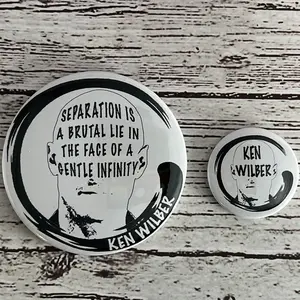 Ken Wilber button magnet with button pin