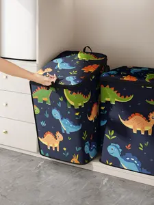 Cute Cartoon Dinosaur Print Quilt Storage Bag, Durable Bedding Organizer with Easy-to-Carry Handles, Perfect for Storing Blankets and Toys for Home Use, Storage Tote
