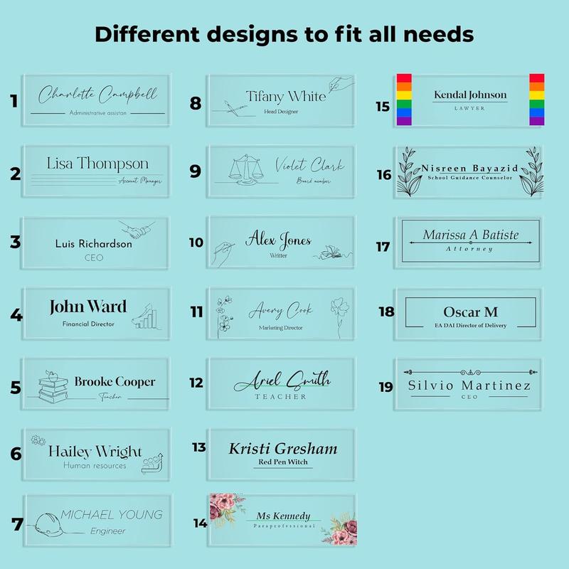 Acrylic Desk Name Plate Personalized I Custom Acrylic Sign I Office Desk Accessories I Custom Office Door Sings I Name Plate for Desk I Cute Office Decor (10 x 3.5 Inch)