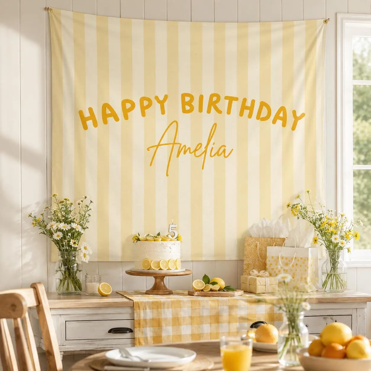 Birthday Tapestry Happy Birthday Sheet Backdrop Personalized Birthday Name Banner