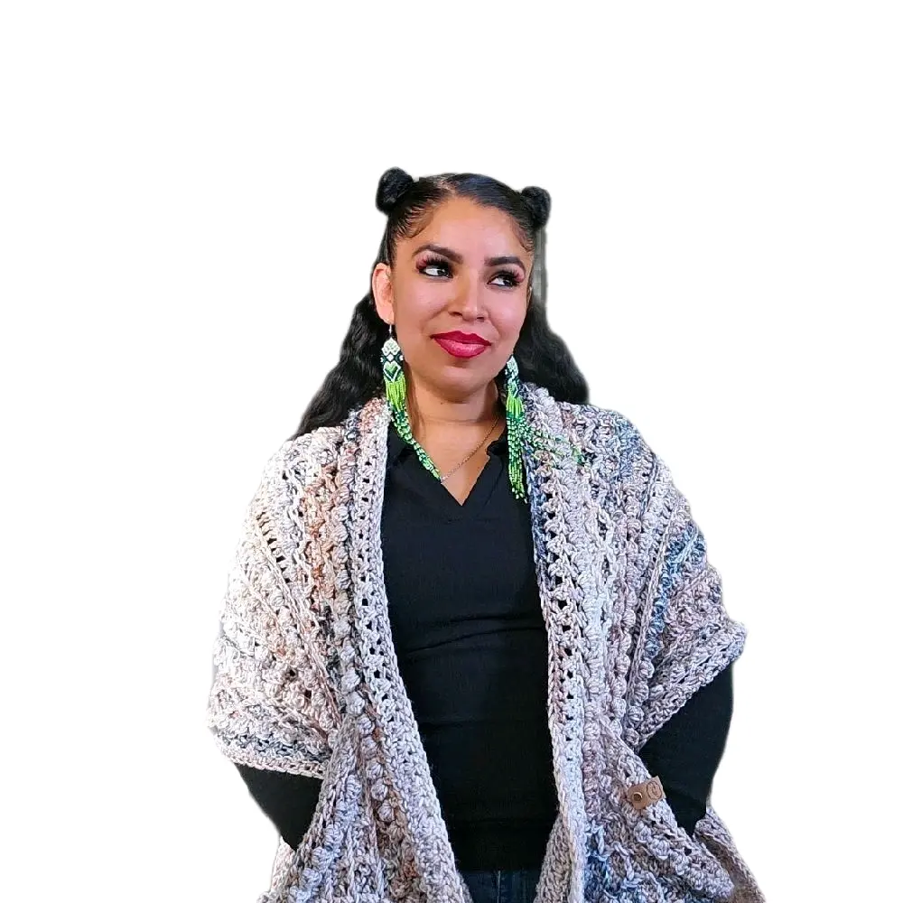 Crochet Pocket Shawl - Handcrafted Lightweight Wrap for Women