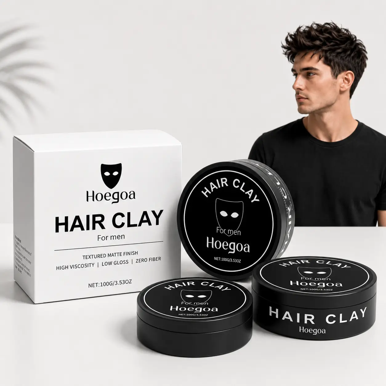 【3 Boxs】Hair Clay for Men, Matte Finish Styling Wax, Textured Hair Pomade, Lightweight Non Sticky Hair Wax for Natural Hairstyles