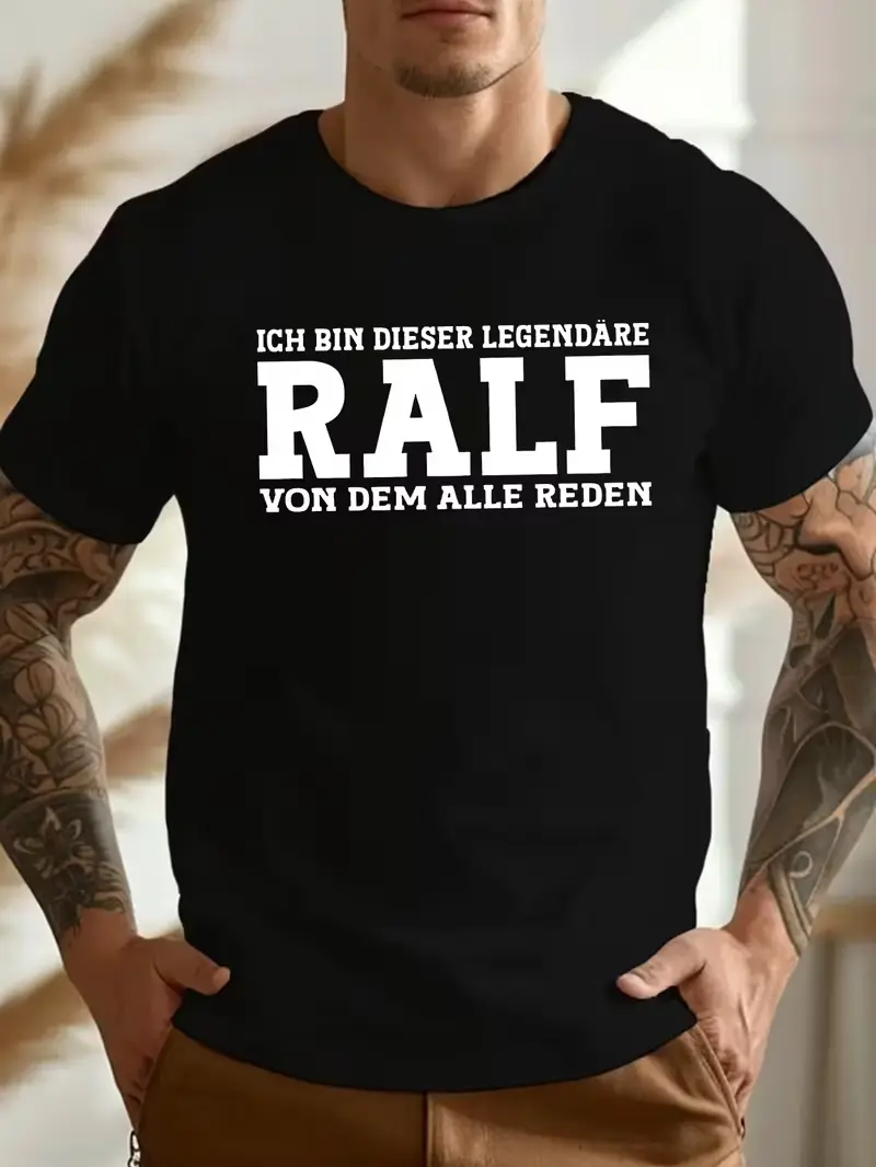 German Legendary Ralf Quote Graphic T-Shirt Ich Bin Dieser Legendäre Ralf Funny Name Slogan Black Short Sleeve Tee Casual Gift Top