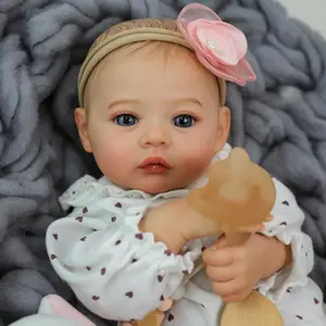 20 Inch (Approximately 50 Cm) Realistic Baby Girl Doll With Feeding Toy Accessories, Suitable For Children Over 3 Years Old