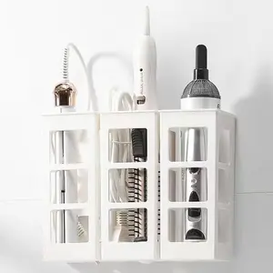Wall Mounted Hair Tool Storage Rack, Punch Free Hair Dryer Holder, Bathroom Hair Styling Tool Organizer, Home Organizer for Bathroom, Bathroom Organizer Supplies