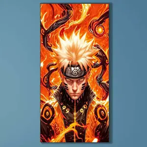 5D DIY Full Drill Round Diamond Painting - Diamond Painting Kit Flame Pattern Mosaic Canvas DIY Wall Art, Home Wall Decoration