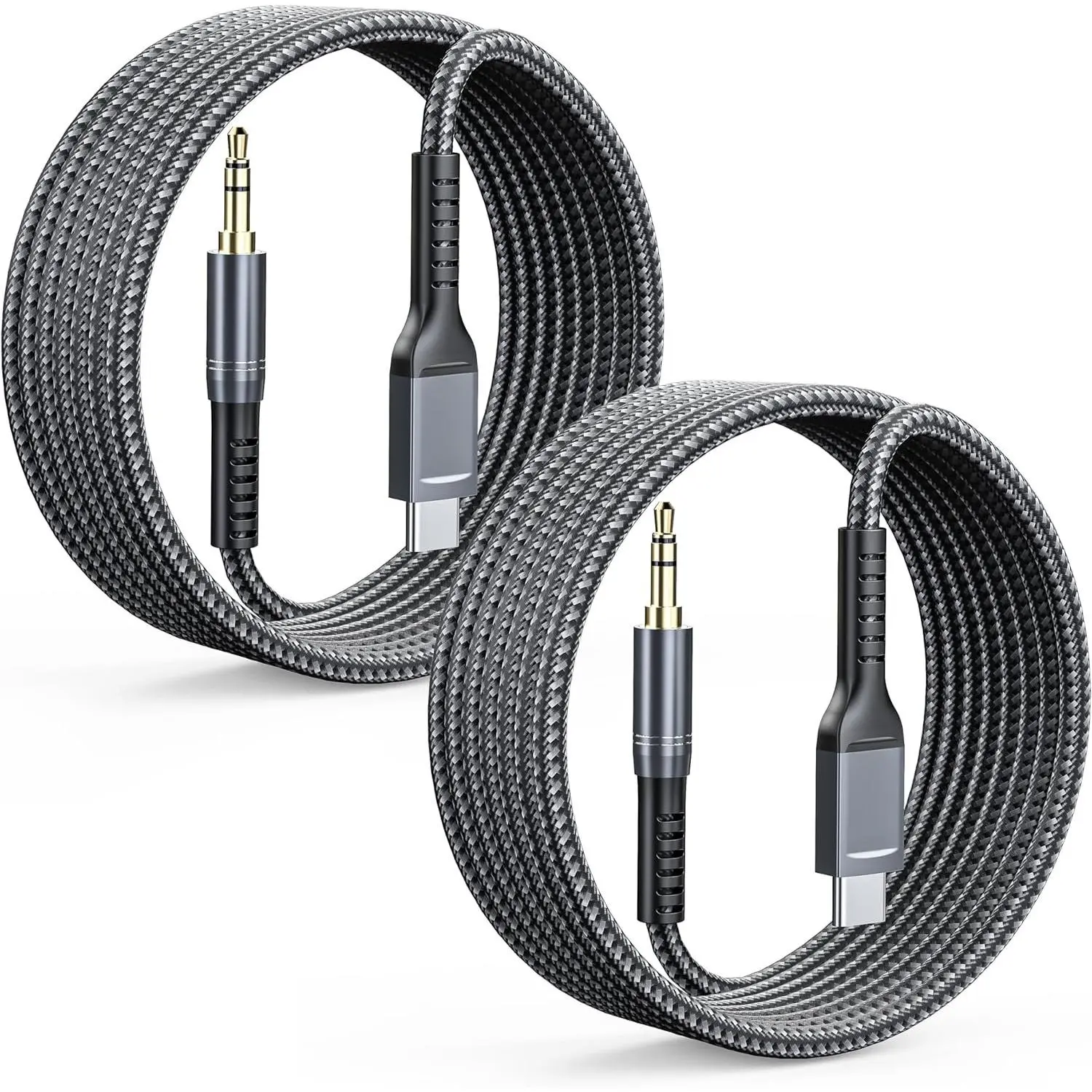 ?4FT 2 Packs? USB C to 3.5mm Audio Aux Jack ,Type C to 3.5mm Headphone  Stereo Cord Hi-Fi DAC Dongle Aux Cord Compatible with  17/16/15 Pro Max, S25/S24/S23,iPad Pro,Pixel