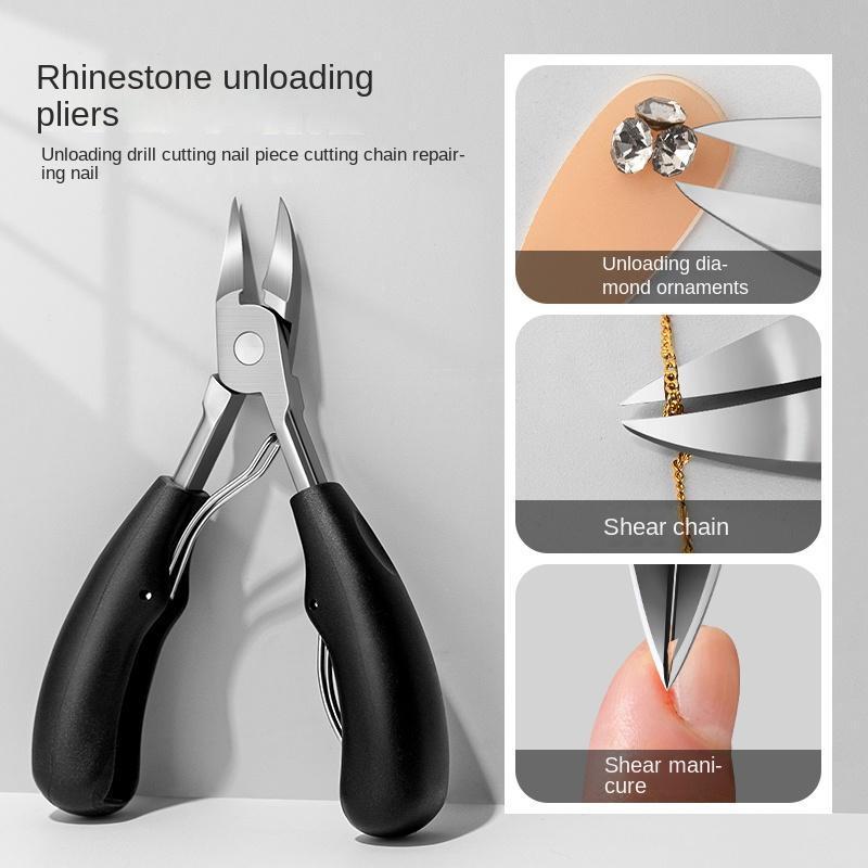 Ingrown Toenail Clippers for Humans, Professional Diagonal Pliers with Sharp Head & Ergonomic Handle, Functional Heavy Duty Nipper for Pain Relief & Care (Black)