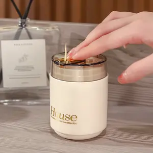 Automatic pop-up toothpick box - High-end, personalized and creative household and commercial pressing-type toothpick storage jar - Luxurious toothpick holder, making your life more convenient