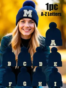Unisex 26 Letter Knit Beanie, Cute and Warm Daily Fashion Accessory, Perfect for Back-To-School, Ideal for Kids' Winter Warmth
