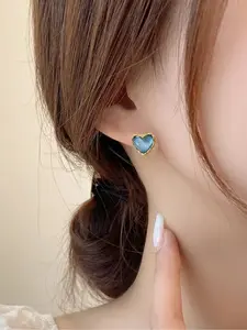 Heart Shaped Design Earrings, Fashionable Jewelry for Women & Girls, Trendy All-match & Exquisite Jewelry for Birthday Gift