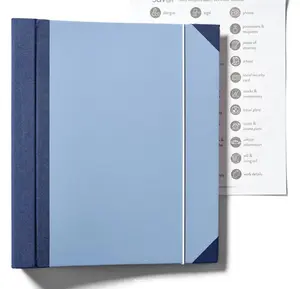 1PC Portable Pocket Folder, Lightweight and Small Large Capacity File Folder, Office Document Storage, Loose-Leaf Binder with Pockets, Suitable for Storing Company Documents, Important Family Records, School Materials, and Medical Records (Blue, Yellow)