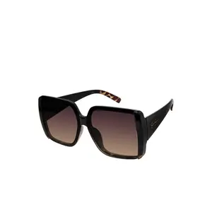 Oversized Glamorous Square Sunglasses in Black and Tortoise
