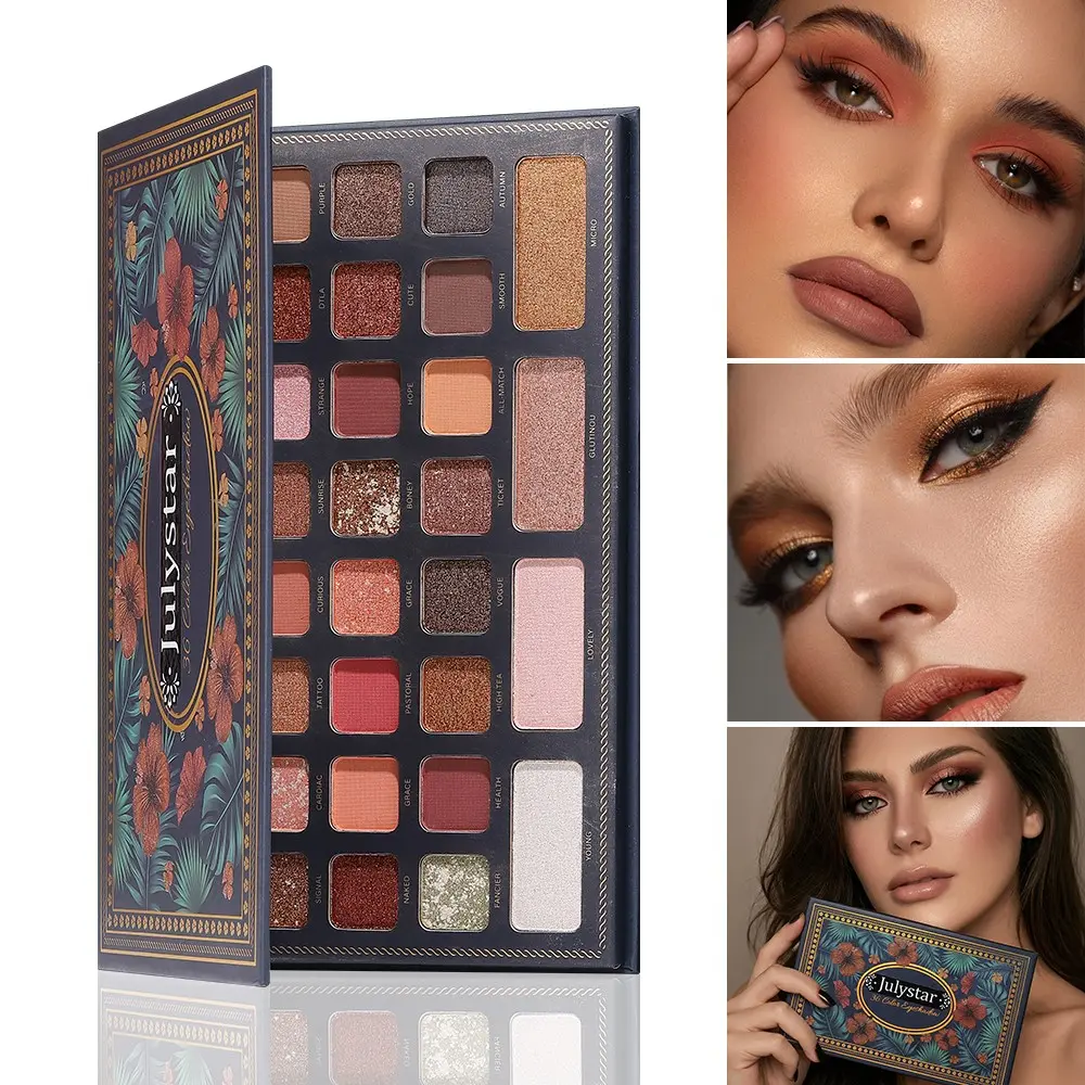 36-Color Neutral Glitter Shimmer Eyeshadow Palette with Mirror, Sparkly Shimmer Eyeshadow, Highly Pigmented Matte Shimmer Metallic, Warm Nude Shades, Travel-Friendly Makeup Kit, Eye Makeup Products