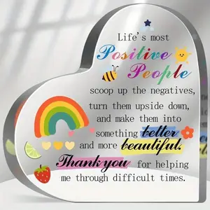 Back-to-school Painted Rainbow Bee Express Gratitude To The Teacher Acrylic Party Exhibition Supplies Room Desk Table Decorations Supplies Art Craft Ornament(With Protective Film)