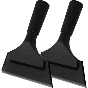Small  5 inch Rubber Window Tint Windshield Scraper for ,Glass, Mirror, Shower, Door,Bathroom Cleaning (Black, 2)