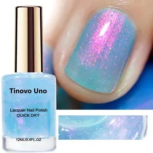 Tinovo Uno Aurora Ice Color-changing Chameleon Nail Polish, Quick Dry Long-lasting Gloss Nail Art Polish, Professional Nail Art & Nail Polish for Women, Blue, Nail Polish Pastel Colors