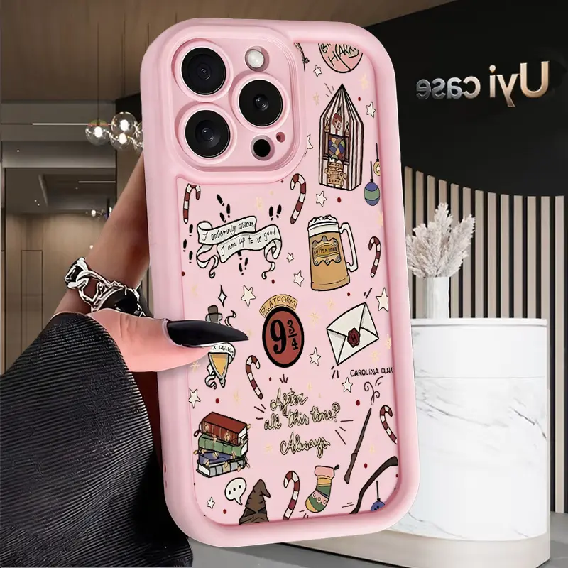 Wizarding World Doodle Case for iPhone 16e 15 17 Air 16 14 13 12 11 Pro Max Plus X XS Shockproof Full Camera Protection Durable slim Silicone Cover Holiday gifts