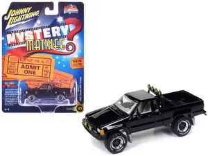 1985 Toyota SR5 Truck Black "Mystery Matinee - Back to the Future" (1985) Movie 1/64 Diecast Model Car by Johnny Lightning