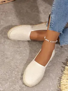 Women's Fashionable Plain Color Slip on Style Espadrilles, Casual Comfortable Canvas Shoes for Daily Wear, Non-slip Espadrilles for Women & Girls