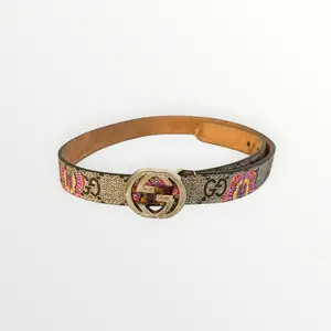 Pre-owned Gucci Beige Butterflies Belt