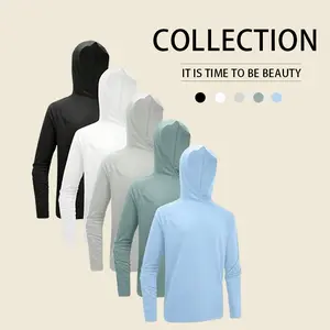 Men's Sports Hooded Long-Sleeve Quick-Drying Running Shirt Set - 5 Pieces for Outdoor Leisure Athletics Sunscreen Fishing Hoodie Collection
