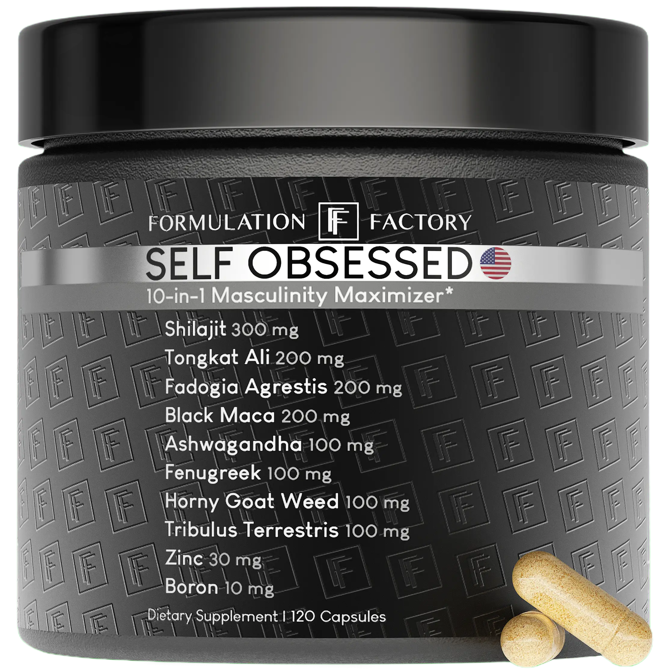 Formulation Factory Self Obsessed 10-in-1 Masculinity Maximizer Supplement for M...
