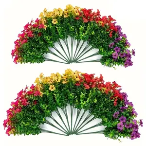 Artificial Flowers(12/24pcs/set),UV Resistant Colorful Fake Flowers,Decoration Bouquet,Home Decoration Garden Party Wedding Decoration Balcony Decoration Decorative Fruit Plants Ornaments room decor for men flower bouquets 12Pcs.
