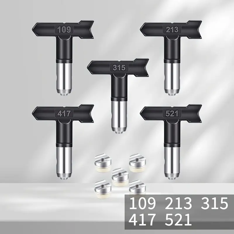 5pcs Reversible Spray Tip, Five Sizes Included, Airless Spray Nozzles, for Airless Paint Spray Guns & Airless Sprayer Machines, Models 109, 213, 315, 417, 521, Spray Nozzle Set, Spray Nozzle Kit, Nozzle Tips