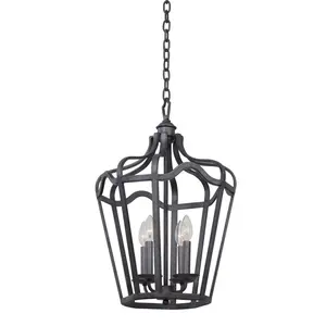 Livingston Four Light Hanging Lantern Charcoal