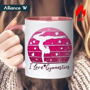 11 Oz Ceramic Gymnastics Cup with I Love Gymnastics Design, Dishwasher Safe, Perfect Gift for Gymnastics Lovers, Ideal for Holidays and Parties