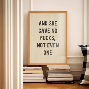 She Gave No Fucks Funny Sweary Print Dressing Room Wall Art Funny Bathroom Quote Poster Trendy Dorm Bedroom Physical Print
